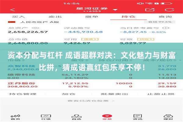 资本分配与杠杆 成语超群对决：文化魅力与财富比拼，猜成语赢红包乐享不停！