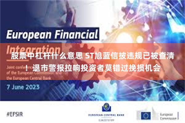股票中杠杆什么意思 ST旭蓝信披违规已被查清！退市警报拉响投资者莫错过挽损机会