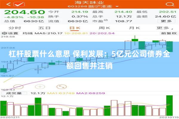 杠杆股票什么意思 保利发展：5亿元公司债券全额回售并注销