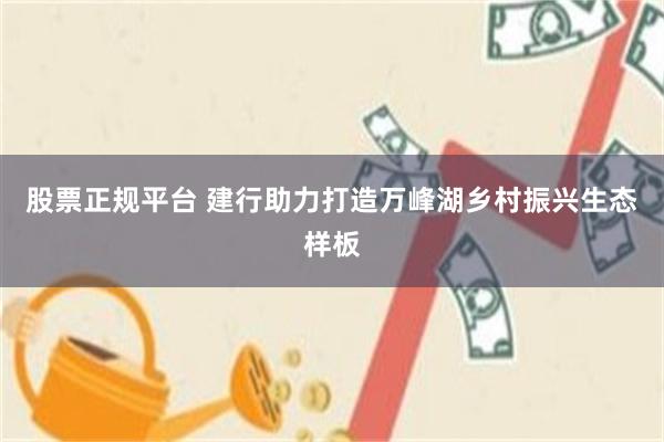 股票正规平台 建行助力打造万峰湖乡村振兴生态样板