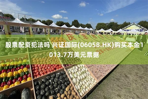 股票配资犯法吗 兴证国际(06058.HK)购买本金1013.7万美元票据