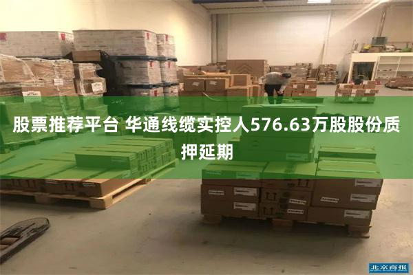 股票推荐平台 华通线缆实控人576.63万股股份质押延期