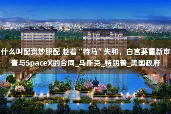 什么叫配资炒股配 趁着“特马”失和，白宫要重新审查与SpaceX的合同_马斯克_特朗普_美国政府