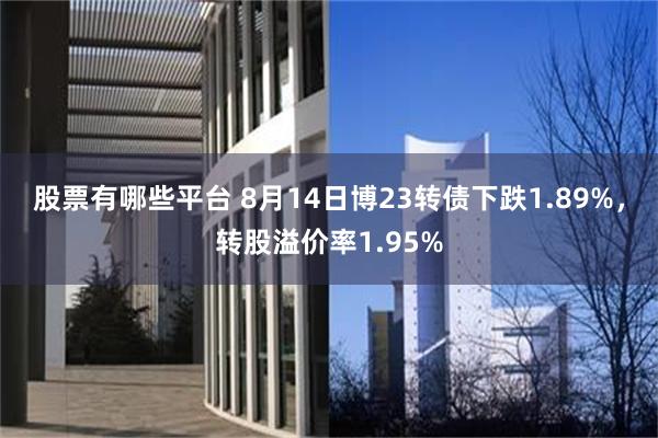 股票有哪些平台 8月14日博23转债下跌1.89%，转股溢价率1.95%