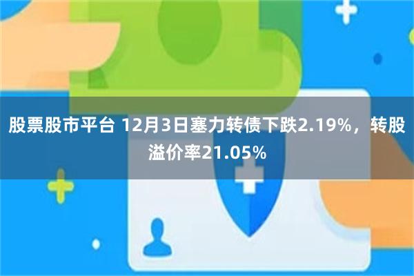 股票股市平台 12月3日塞力转债下跌2.19%,转股溢价率21.05%
