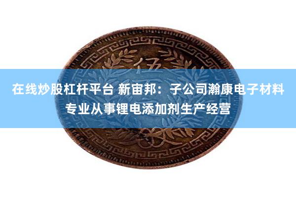 在线炒股杠杆平台 新宙邦：子公司瀚康电子材料专业从事锂电添加剂生产经营